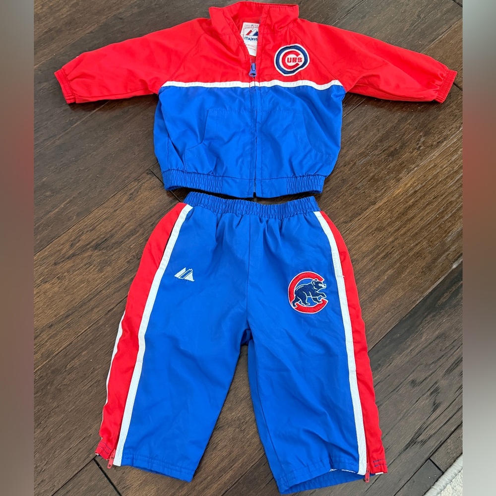 VTG Chicago Cubs Kids Red & Royal Blue Windbreaker Set